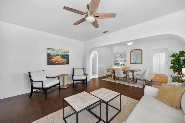 a living room with furniture