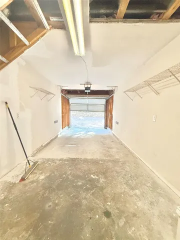 a view of a room with windows