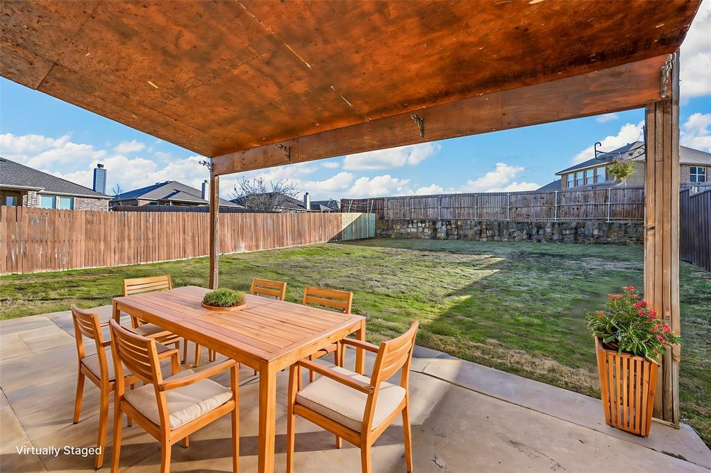14815 Frisco Ranch Drive Little Elm, TX 75068 - Photo 35 of 40 Virtually staged to show potentially of covered patio! Large grassy area for pets or playing.
