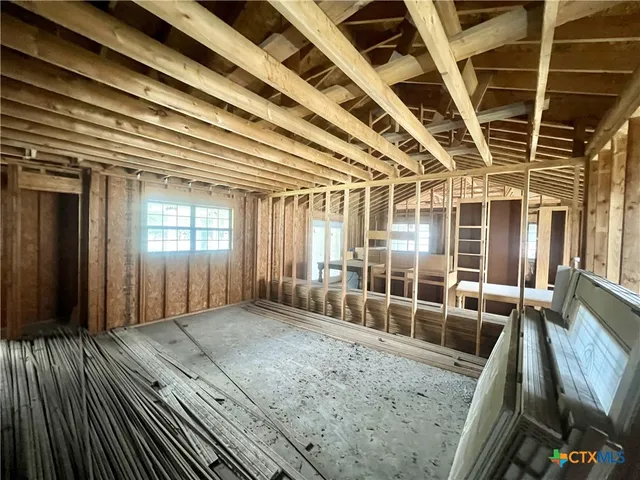 a bathroom with a mirror