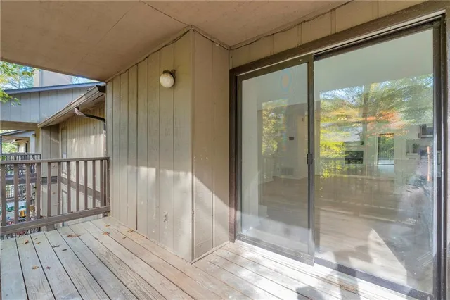 a view of a glass door front door