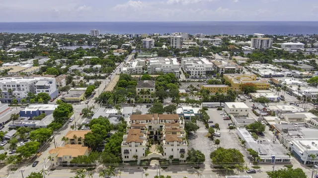 an aerial view of a city