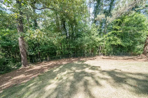 a view of a yard with a tree