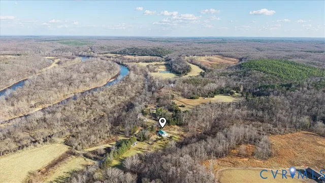 a view of a lake from a yard
