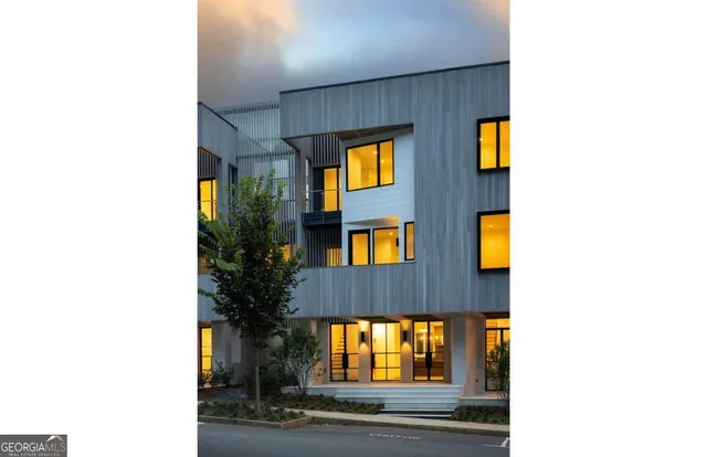 a front view of a building