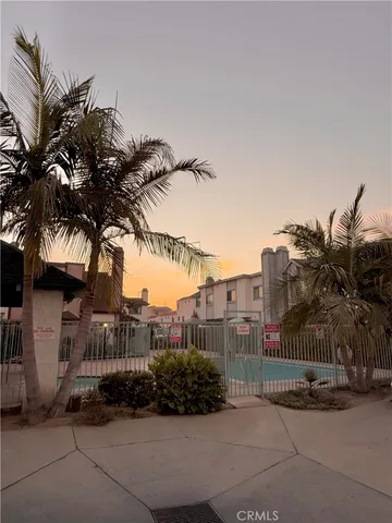 a view of a palm tree next to a building