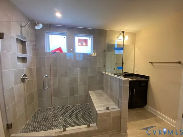 a bathroom with a shower