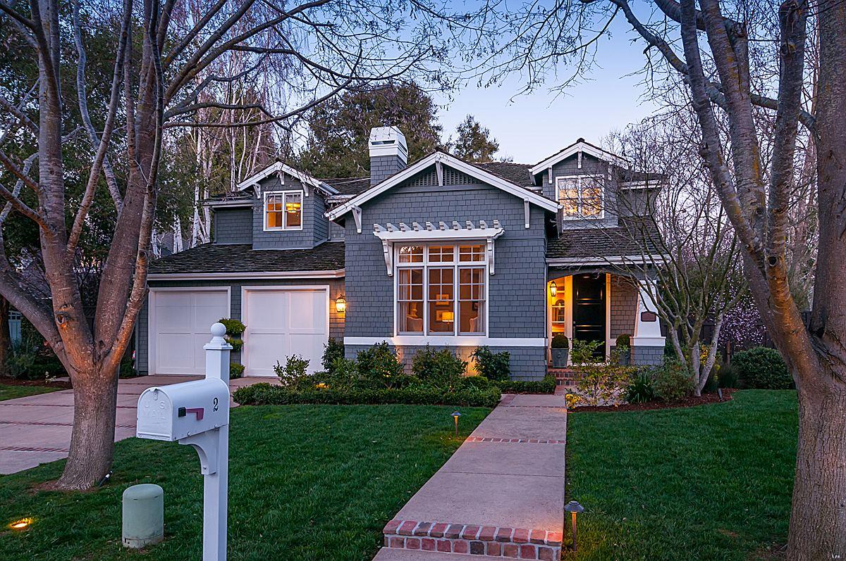2 Brady Place Menlo Park, CA 94025 - Photo 2 of 33 a front view of a house with a yard and trees