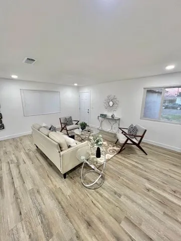 a living room with furniture