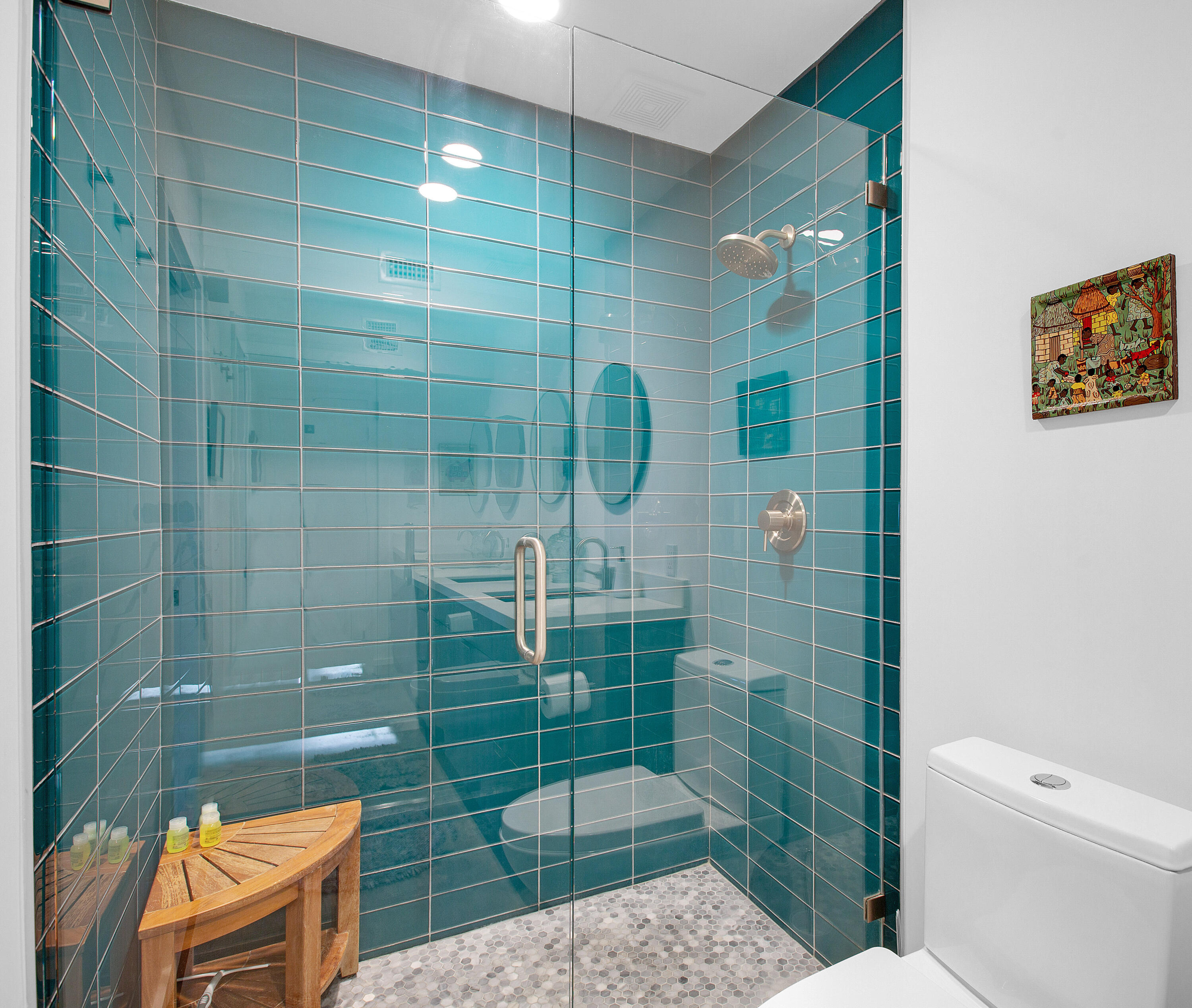 353 North Hermosa Drive, Unit 10A1 Palm Springs, CA 92262 - Photo 23 of 28 a bathroom with a shower and toilet