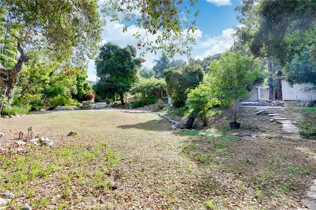 a view of backyard with green space