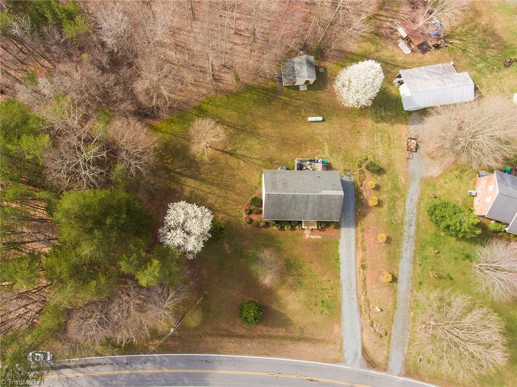 500 Vernon Road Reidsville, NC 27320 - Photo 21 of 24 View from above showing the home with deck and storage!