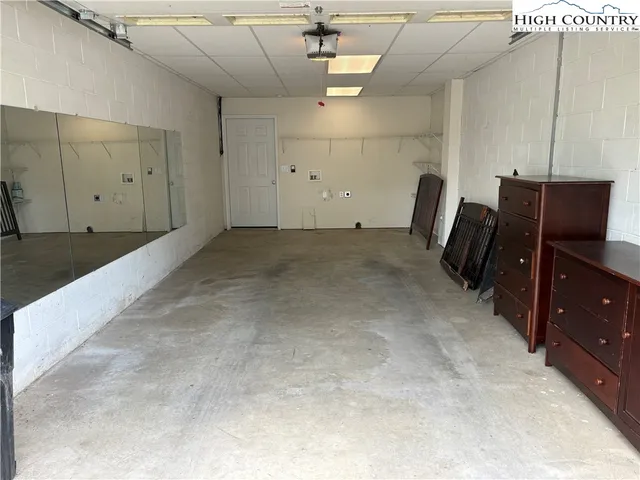 a view of a room with storage