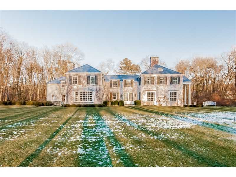 15 Shagbark Road Darien, CT 06820 - Photo 4 of 25 a view of a big house with a big yard and large trees