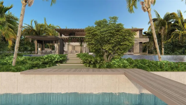 a view of multiple houses with palm trees