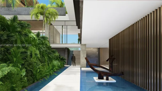 a view of a patio with table and chairs with wooden floor and fence