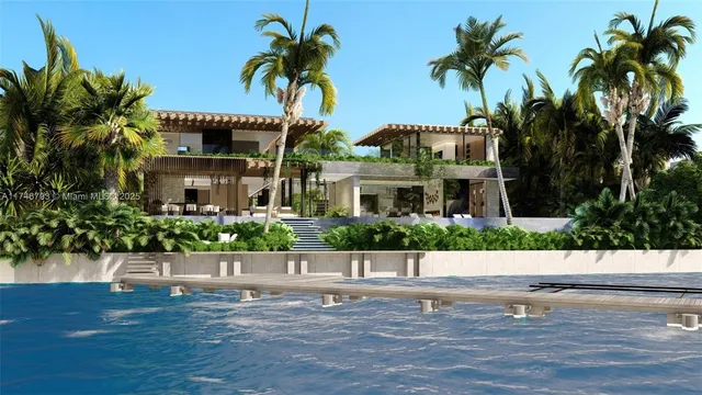 a view of multiple house with palm trees