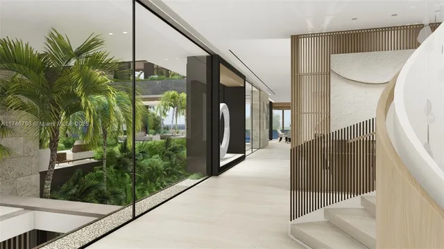 an aerial view of a house with a garden