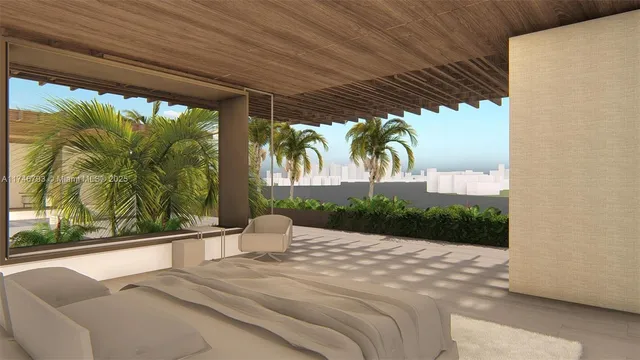 an aerial view of a house with lake view