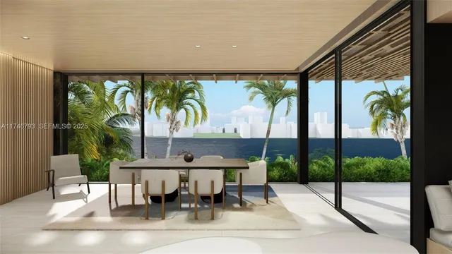 a view of a city and ocean view