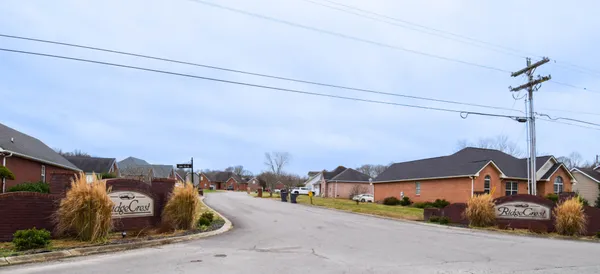 a view of a street with houses