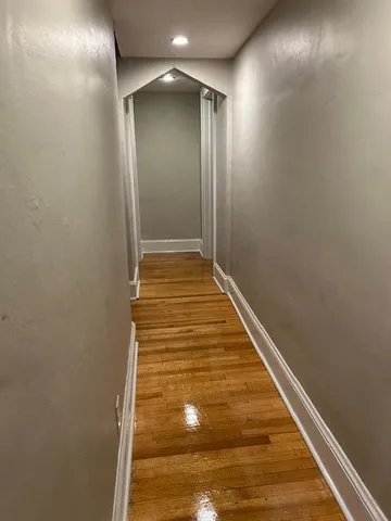 a view of wooden door