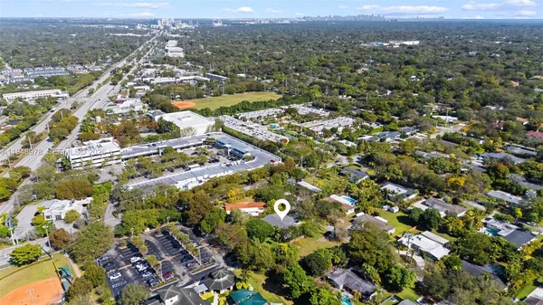an aerial view of multiple house