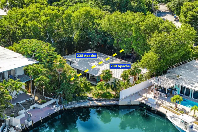 an aerial view of a house with swimming pool a yard and lake view
