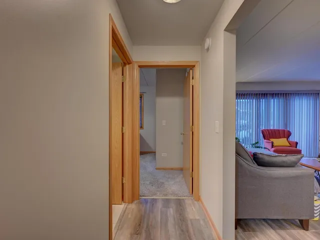 a view of a hallway view with couch