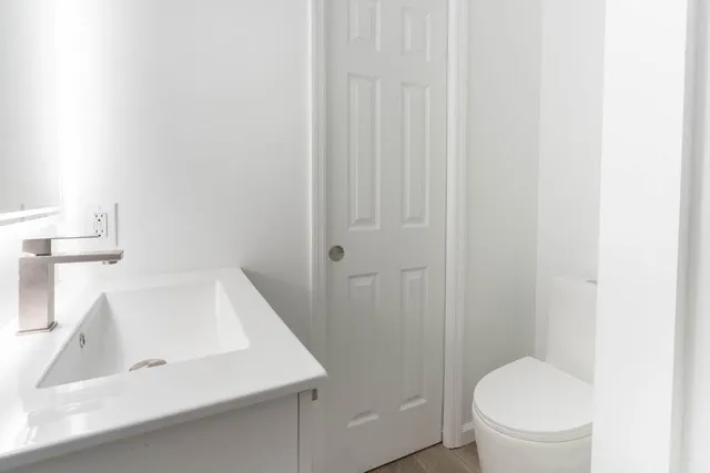 a bathroom with a sink and a toilet
