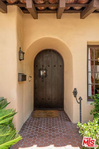 a view of a door house with a door
