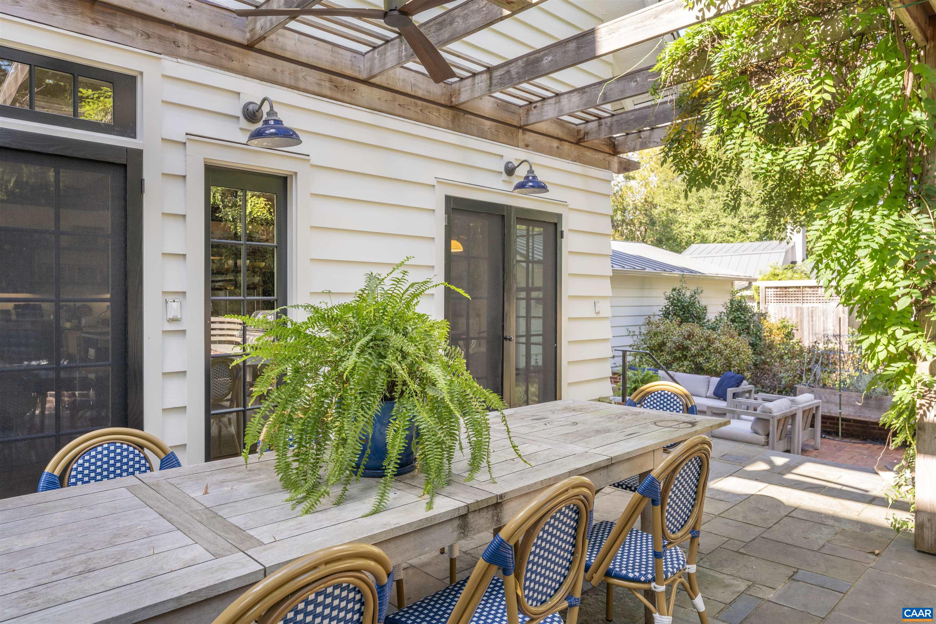 1535 Dairy Road Charlottesville, VA 22903 - Photo 45 of 70 a backyard of a house with table and chairs potted plants