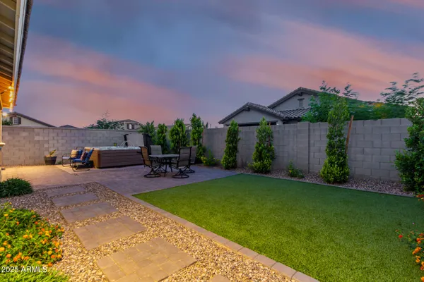 a outdoor space with patio furniture