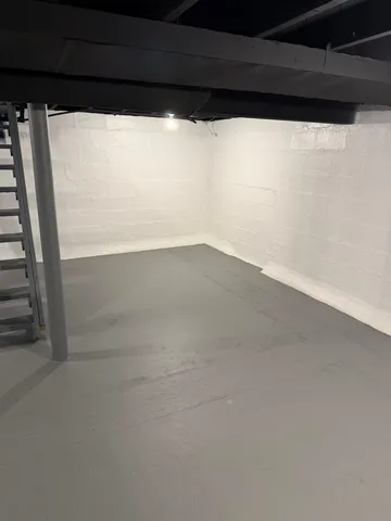 a view of a room with a window