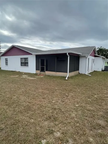 an empty room with yard