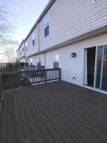 a view of a wooden deck