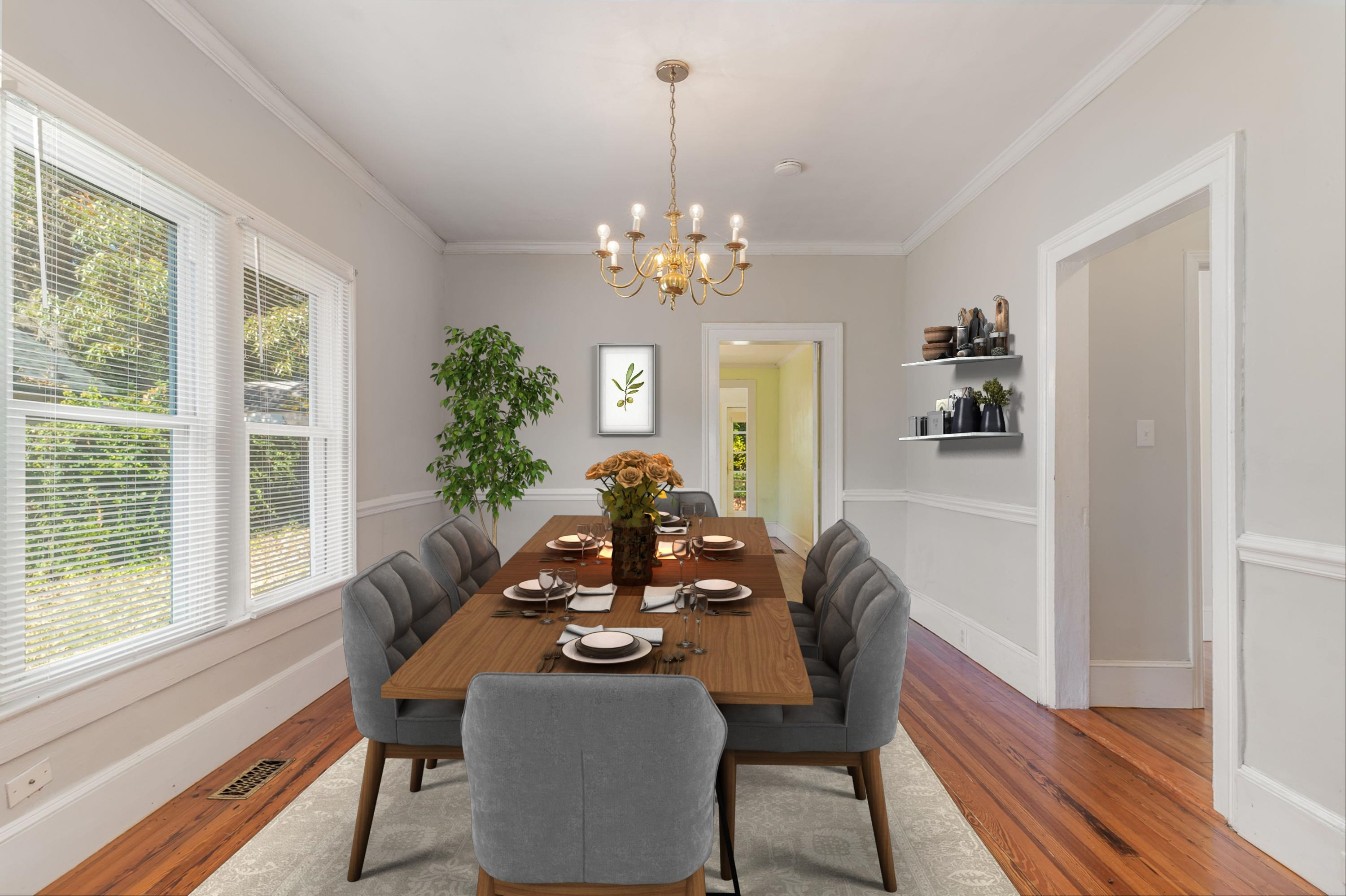 519 Holden Street Raleigh, NC 27604 - Photo 7 of 23 a view of a dining room with furniture window and wooden floor