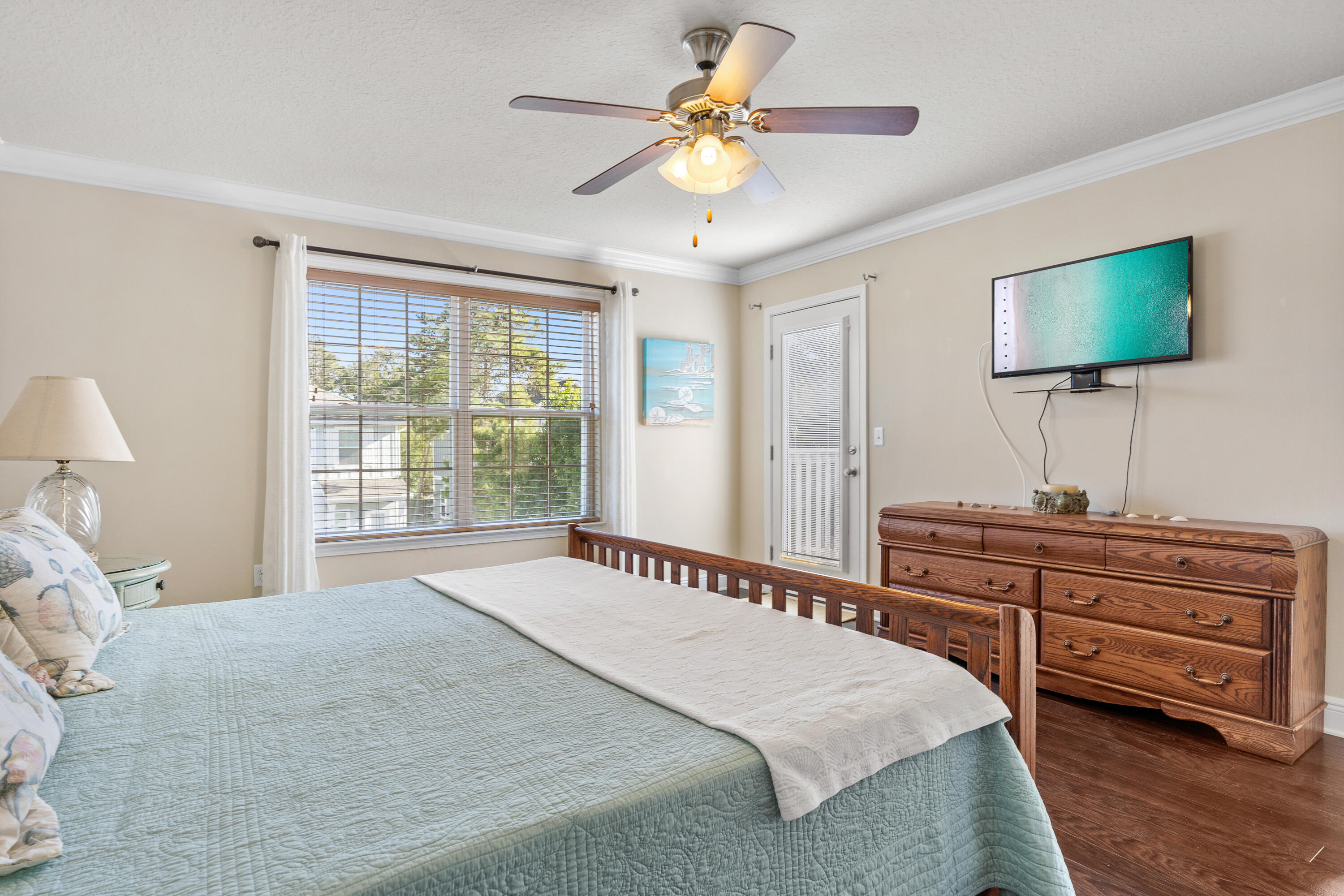 19 Topside Drive Inlet Beach, FL 32461 - Photo 21 of 40 a bedroom with a bed and a flat screen tv