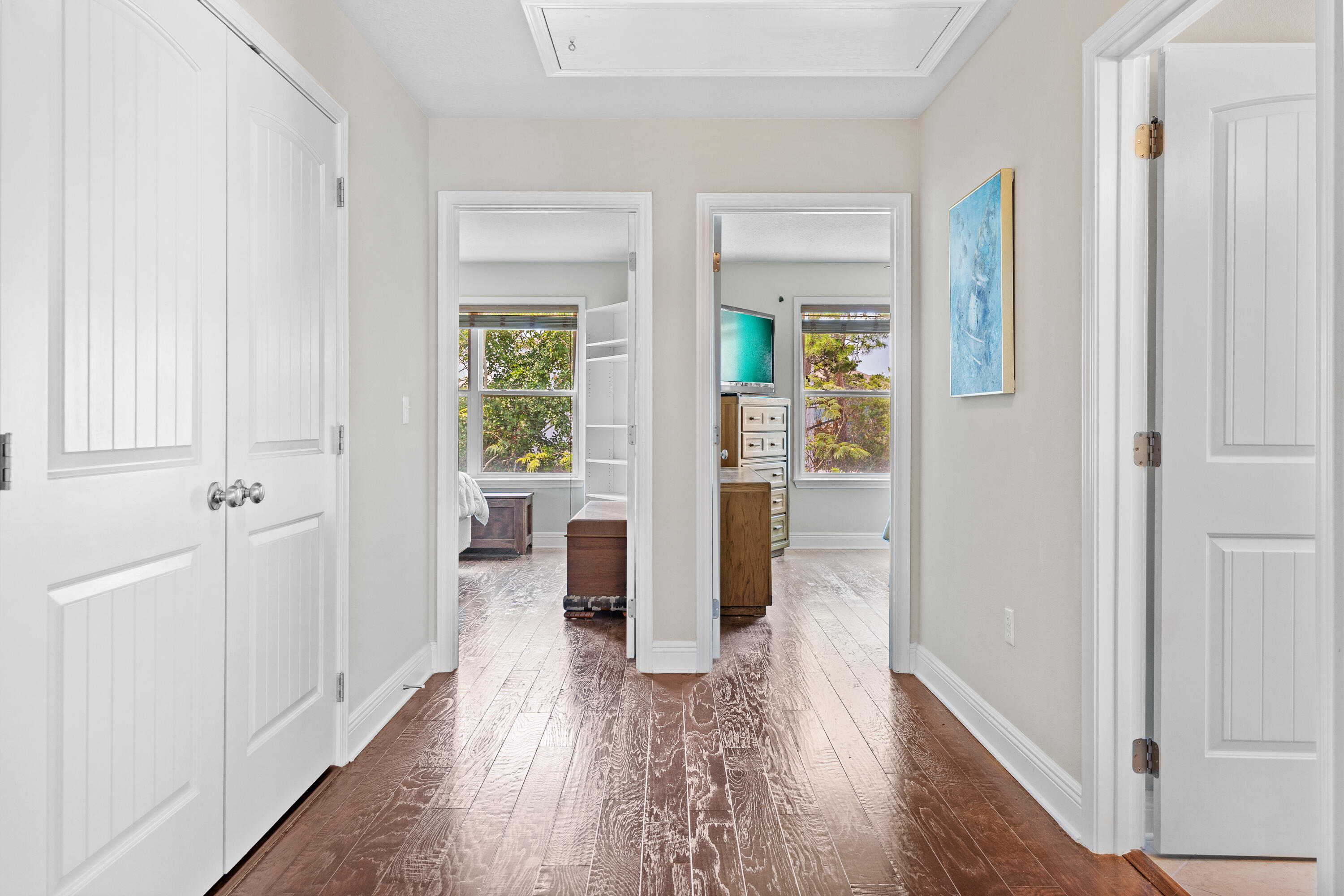 19 Topside Drive Inlet Beach, FL 32461 - Photo 27 of 40 a view of a hallway with wooden floor and a living room