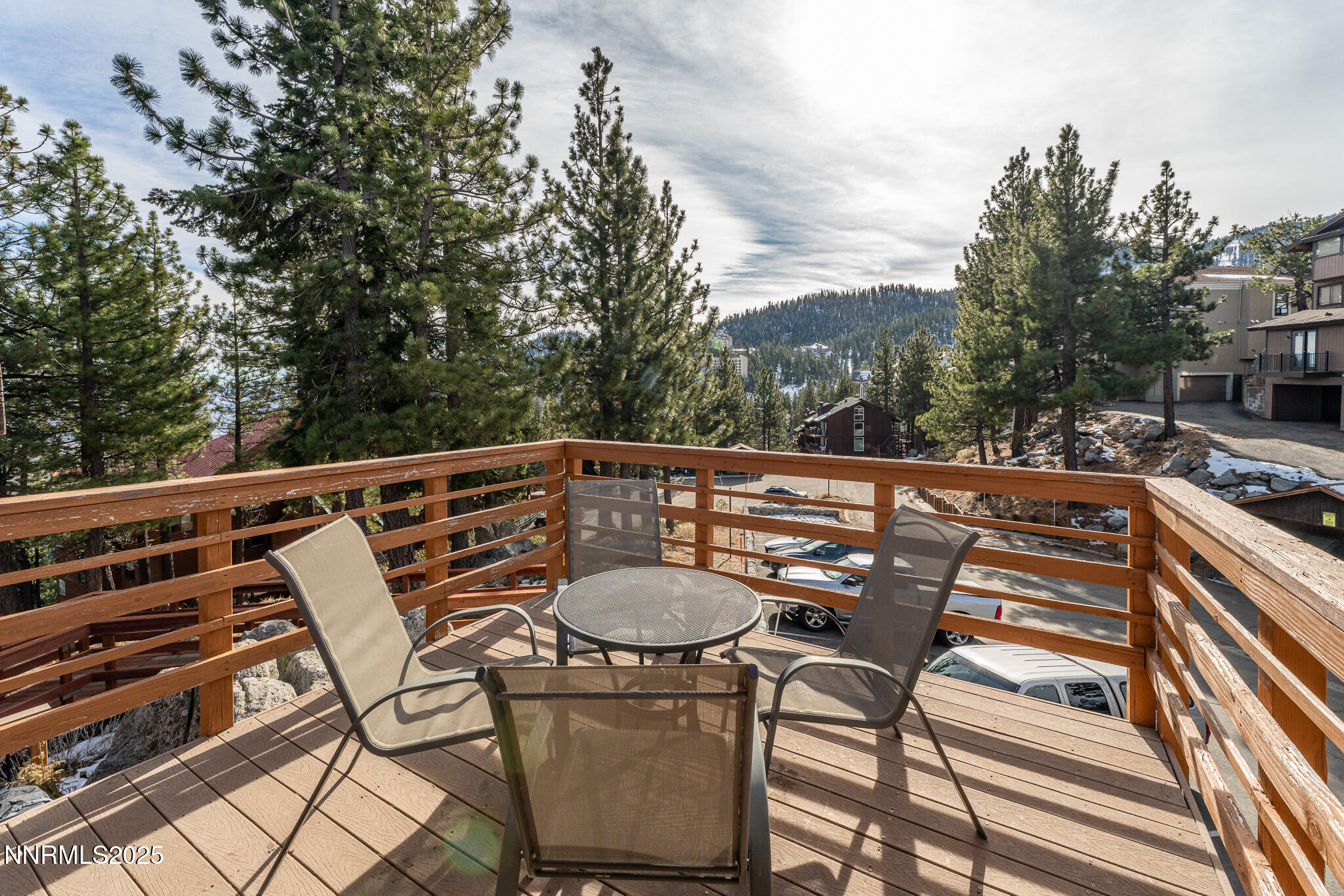 281 Orion Lane, Unit D Stateline, NV 89449 - Photo 14 of 33 a view of a chairs and table on the terrace