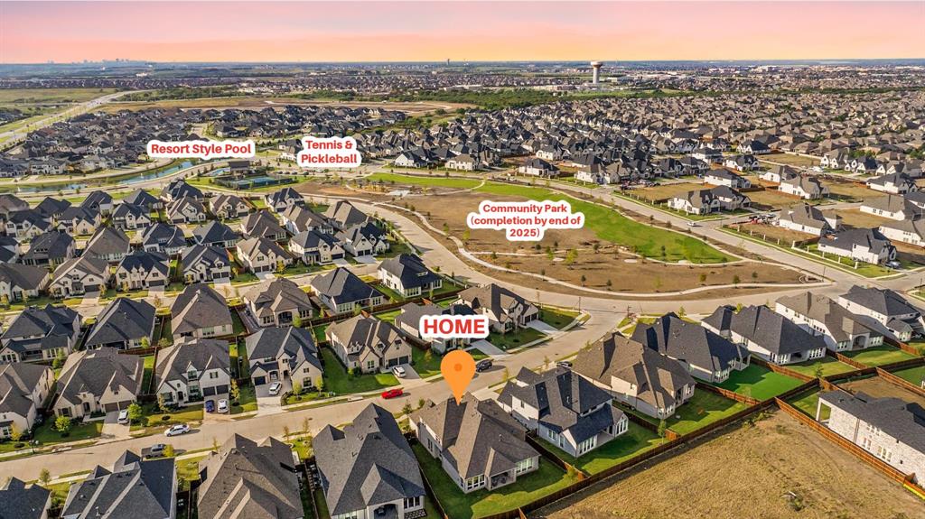 2560 Shady Trail Prosper, TX 75078 - Photo 32 of 40 an aerial view of a house with a swimming pool