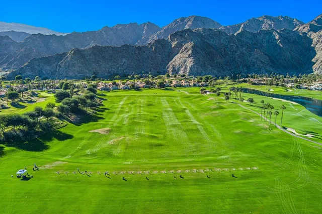 a view of an outdoor space with mountain view