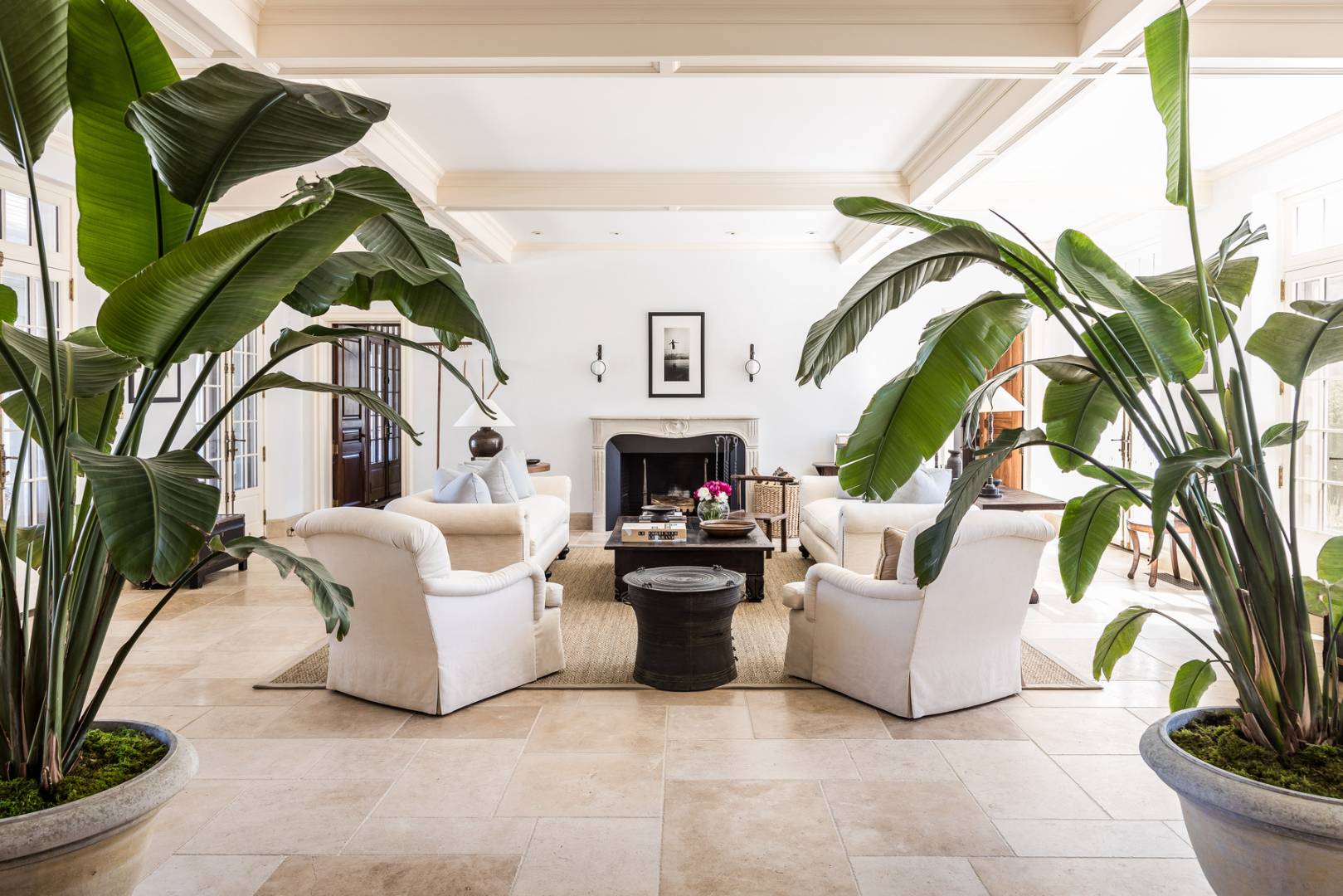 36 Briar Patch Road East Hampton, NY 11937 - Photo 2 of 17 a living room with fireplace furniture and a potted plant