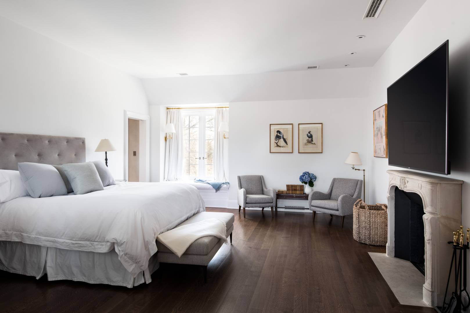 36 Briar Patch Road East Hampton, NY 11937 - Photo 11 of 17 a bedroom with a bed and a flat screen tv