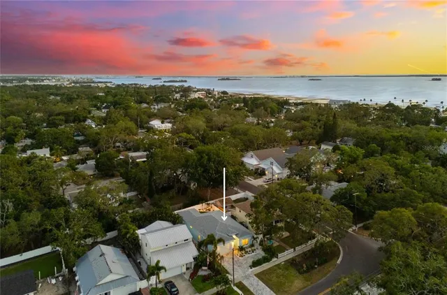 an aerial view of multiple house