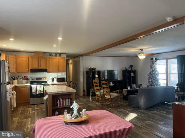 a kitchen with lots of counter top space