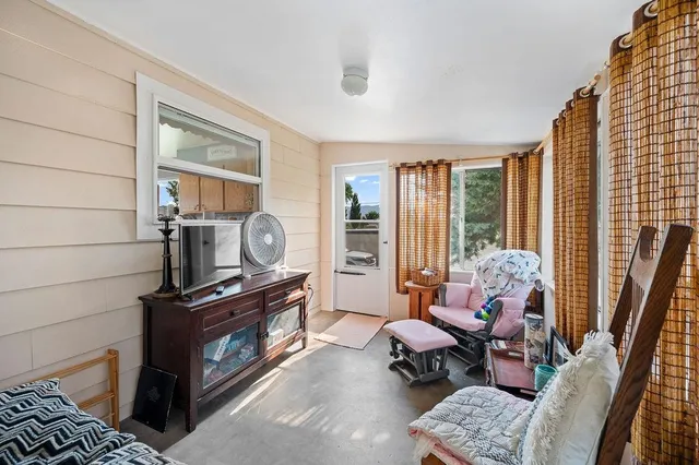 a view of a beach with ocean view