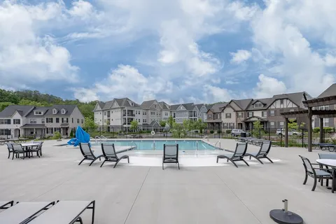 a view of a terrace with sitting area