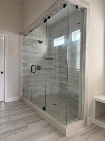 a bathroom with a shower