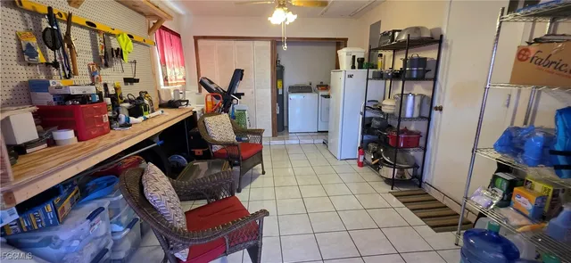 a living room with furniture